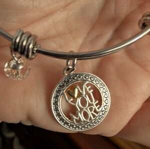 Silver and Gold 'I Love You More' Charm Bracelet